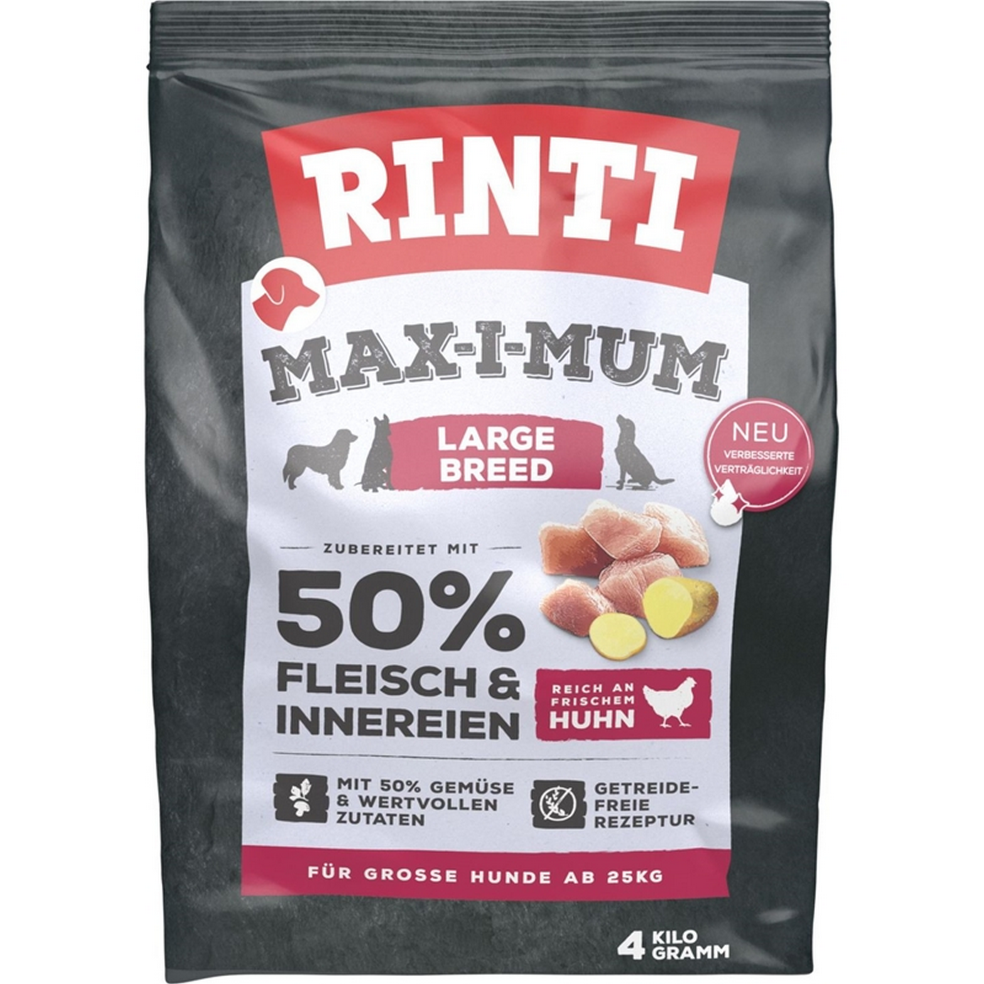 Hundefutter 'Max-i-mum' Lar ge Breed Huhn 4 kg