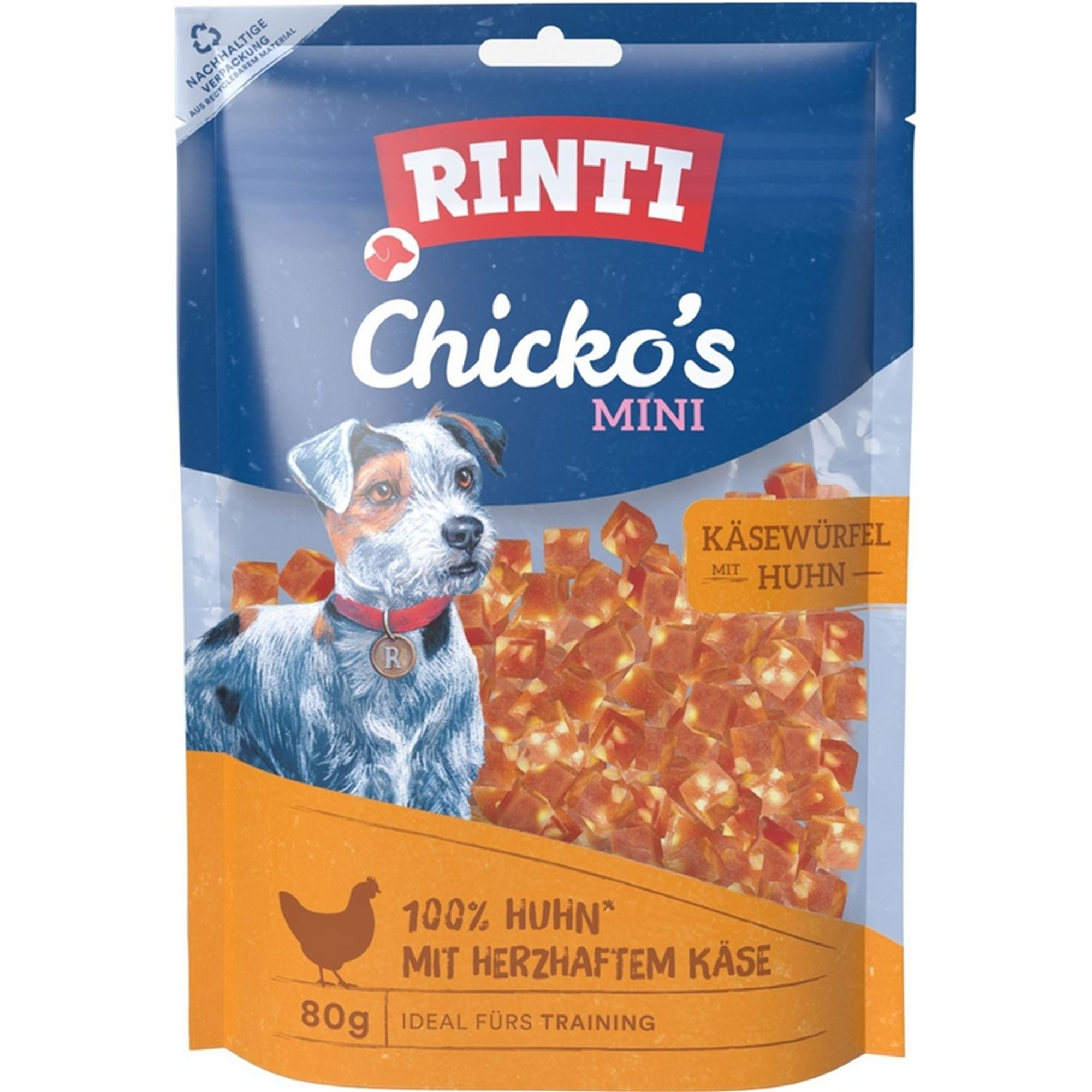 Hundefutter 'Chicko' Mini Käsewürfel 80 g