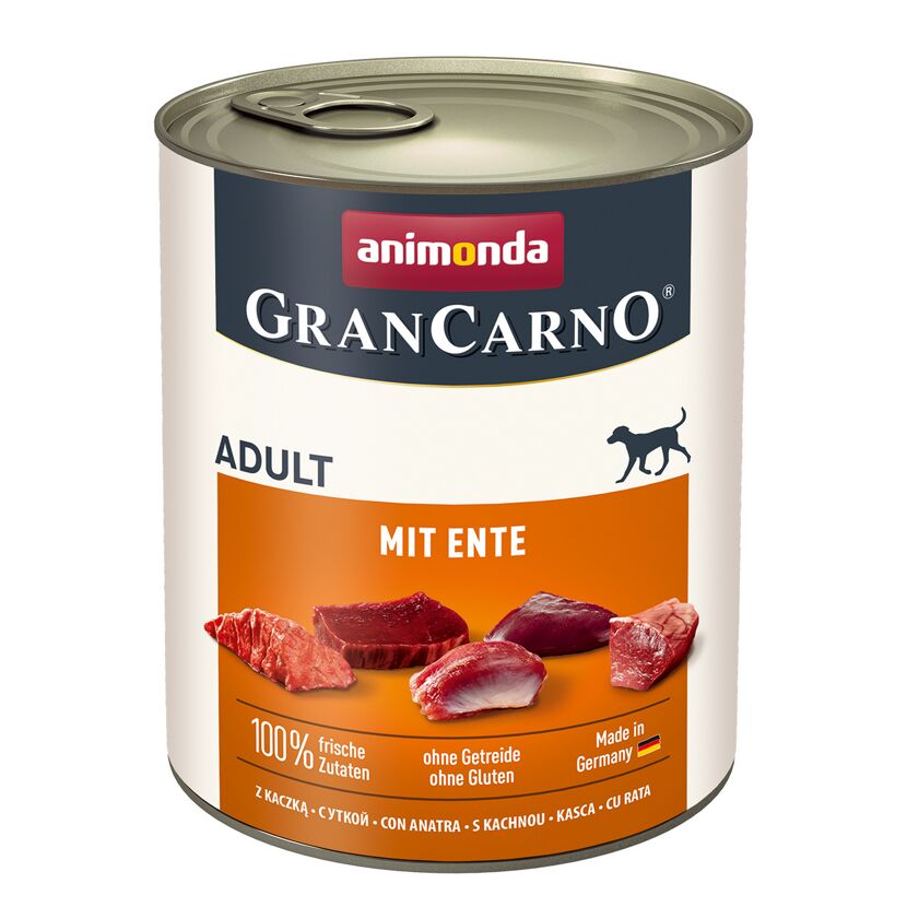 Hundefutter 'granCarno' Adult Ente 800 g