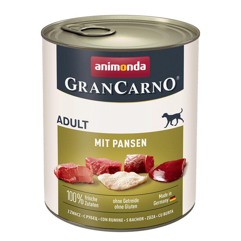 Hundefutter 'granCarno' Adult Pansen 800 g
