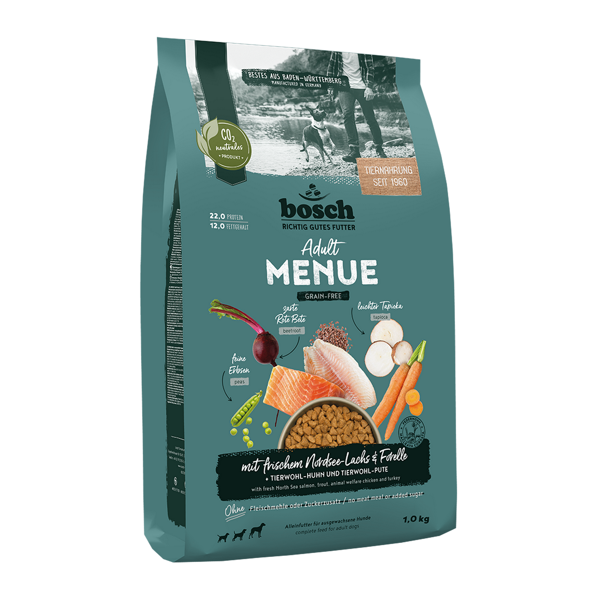 Hundefutter 'Menue' Lachs & Forelle 1 kg