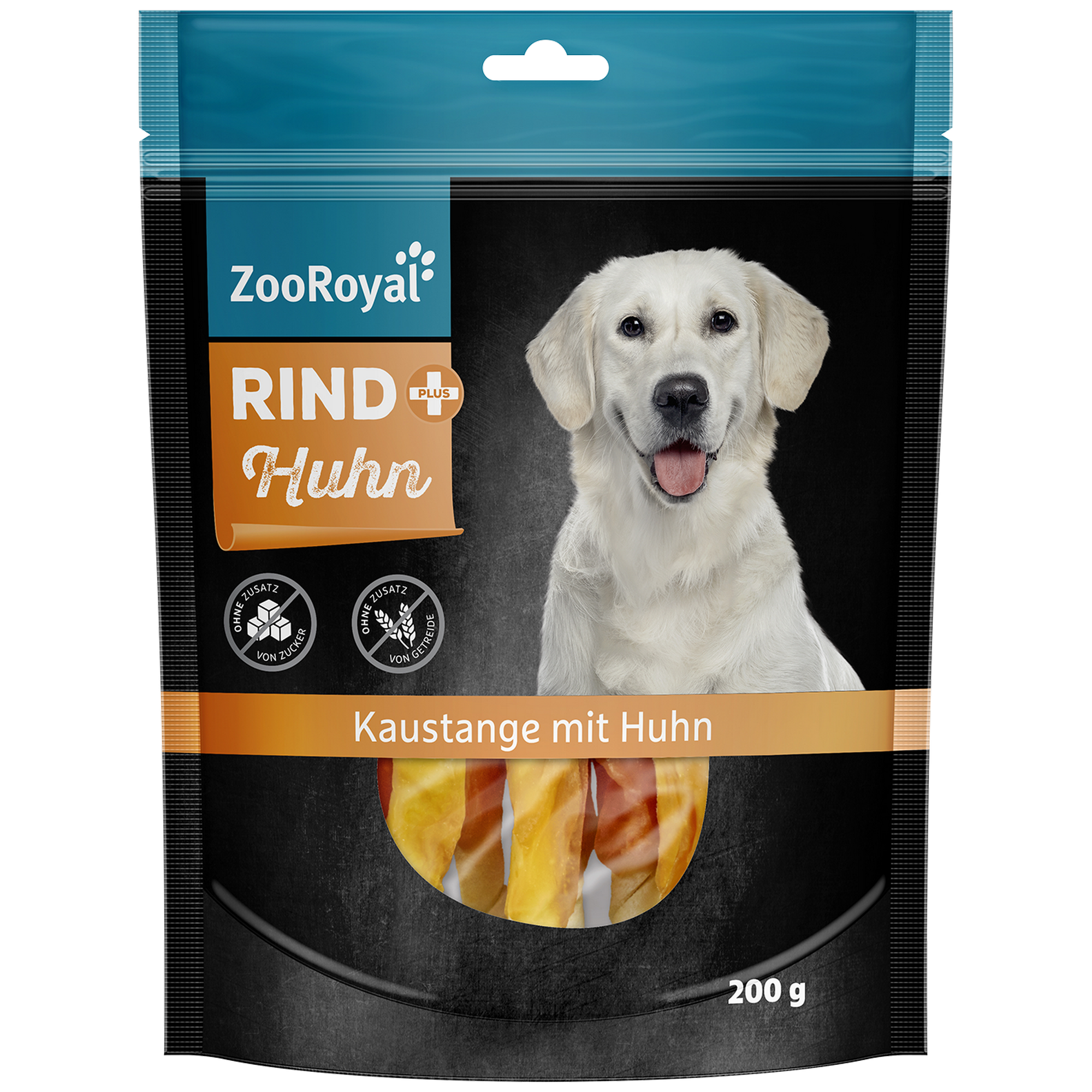 Hundenassfutter 'Rind+ Kaustange mit Huhn' 200 g