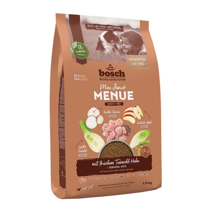 Hundefutter 'Menue' getreidefrei Apfel 1 kg