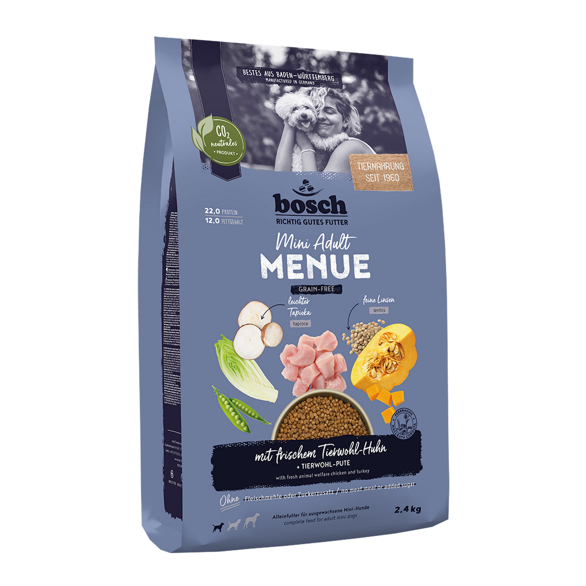 Hundefutter 'Menue' getreidefrei Linsen 2,4 kg