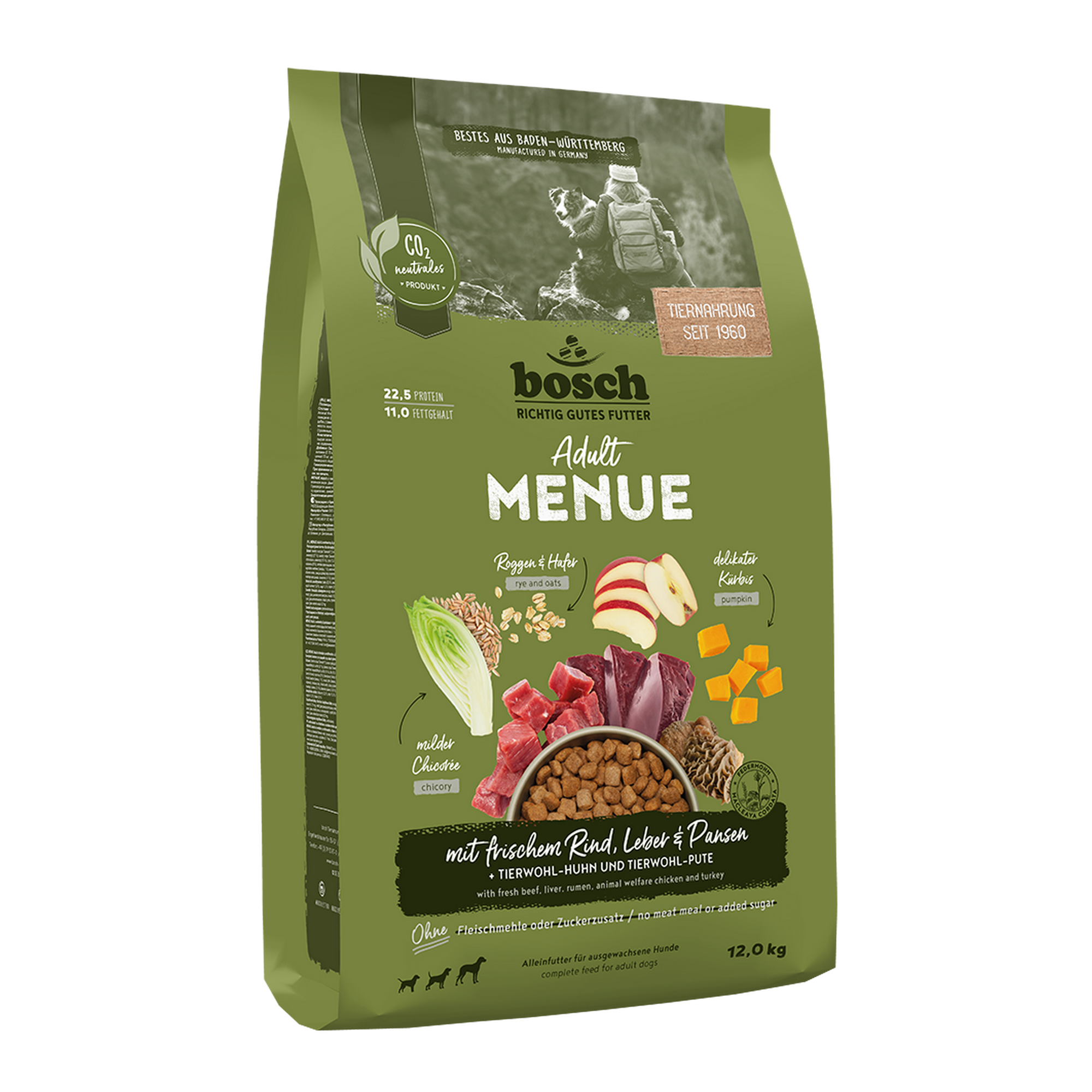 Hundefutter 'Menue' Rind & Leber 12 kg