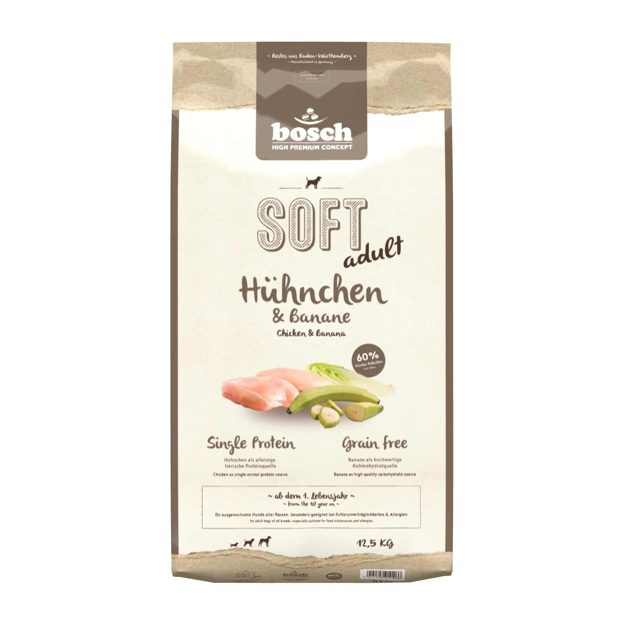 Hundefutter 'High Premium Concept Soft/Plus' Soft Hühnchen & Banane 12,5 kg