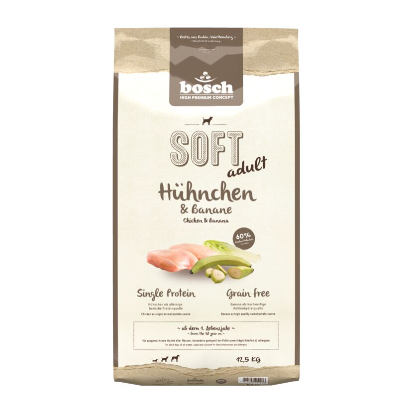 Hundefutter 'High Premium Concept Soft/Plus' Soft Hühnchen & Banane 12,5 kg