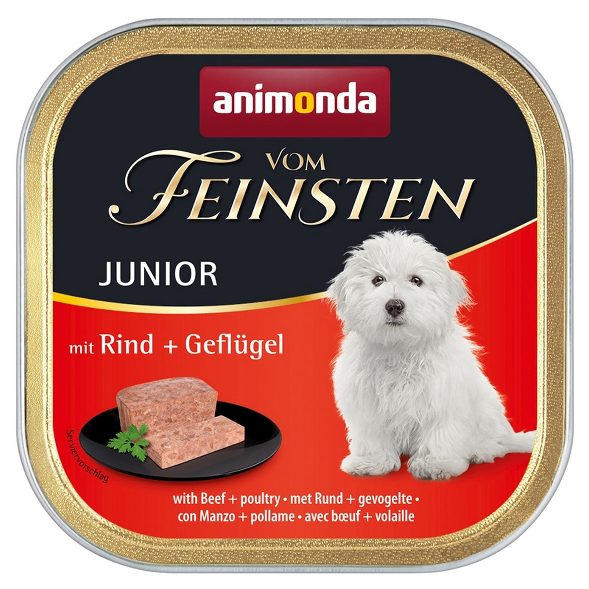 Hundefutter 'Vom Feinsten' Junior Rind und Geflügel 150 g