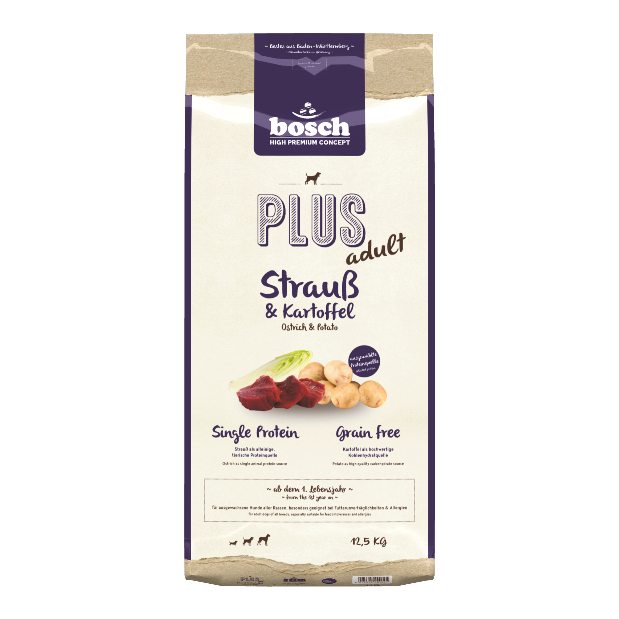 Hundefutter 'High Premium Concept Soft/Plus' Plus Strauß & Kartoffel 12,5 kg