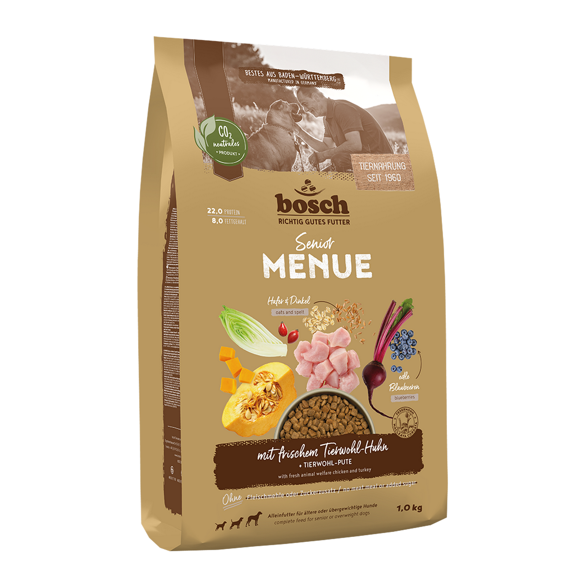 Hundefutter 'Menue' Senior Huhn 1 kg