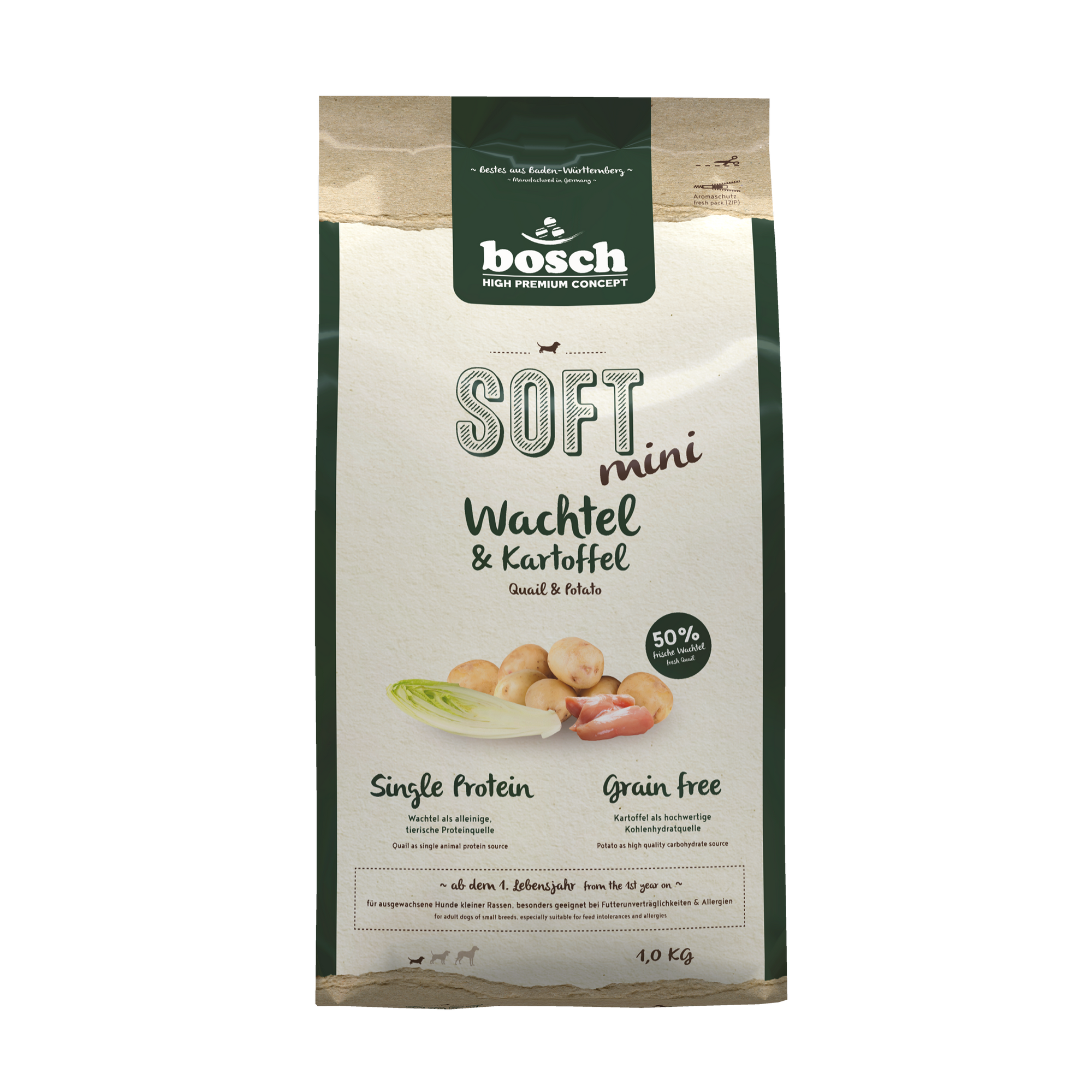 Hundefutter 'High Premium Concept Soft/Plus' Soft Mini Wachtel 1 kg