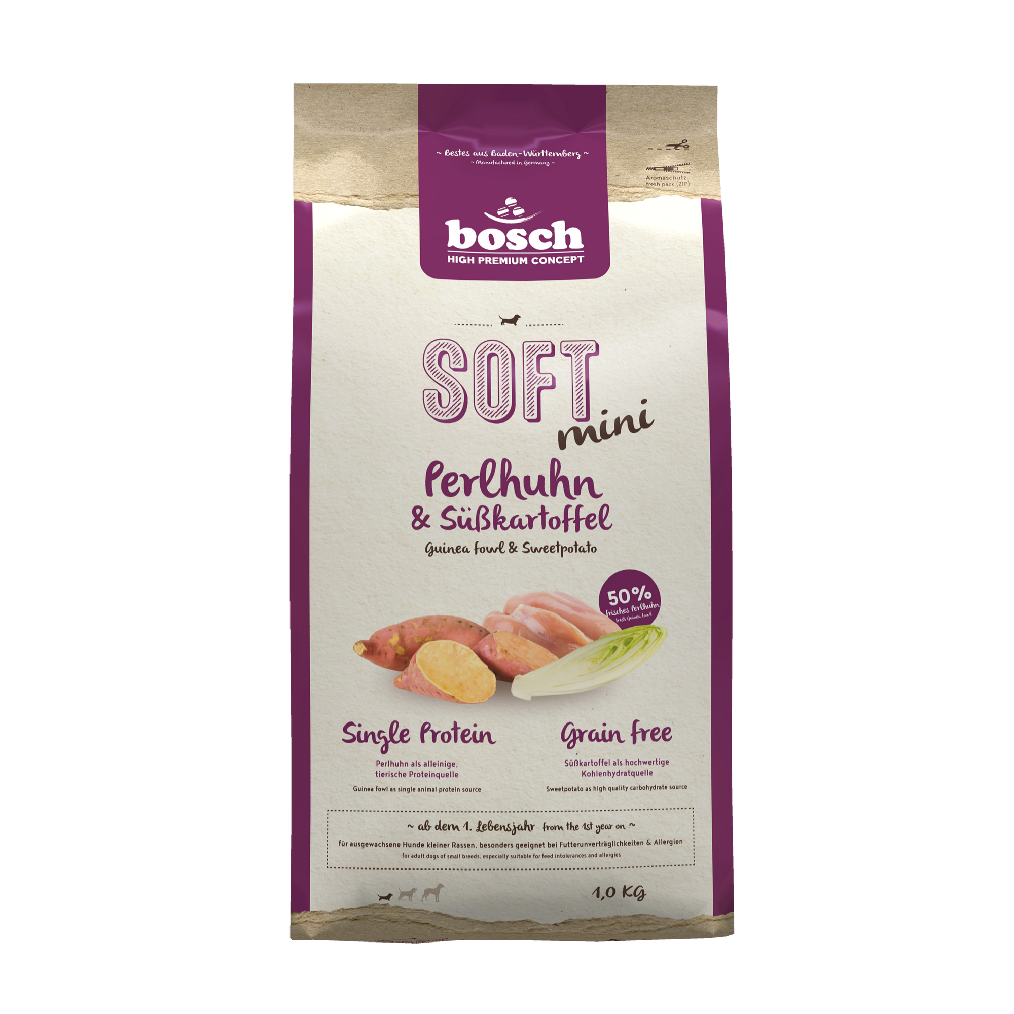 Hundefutter 'High Premium Concept Soft/Plus' Soft Mini Perlhuhn 1 kg