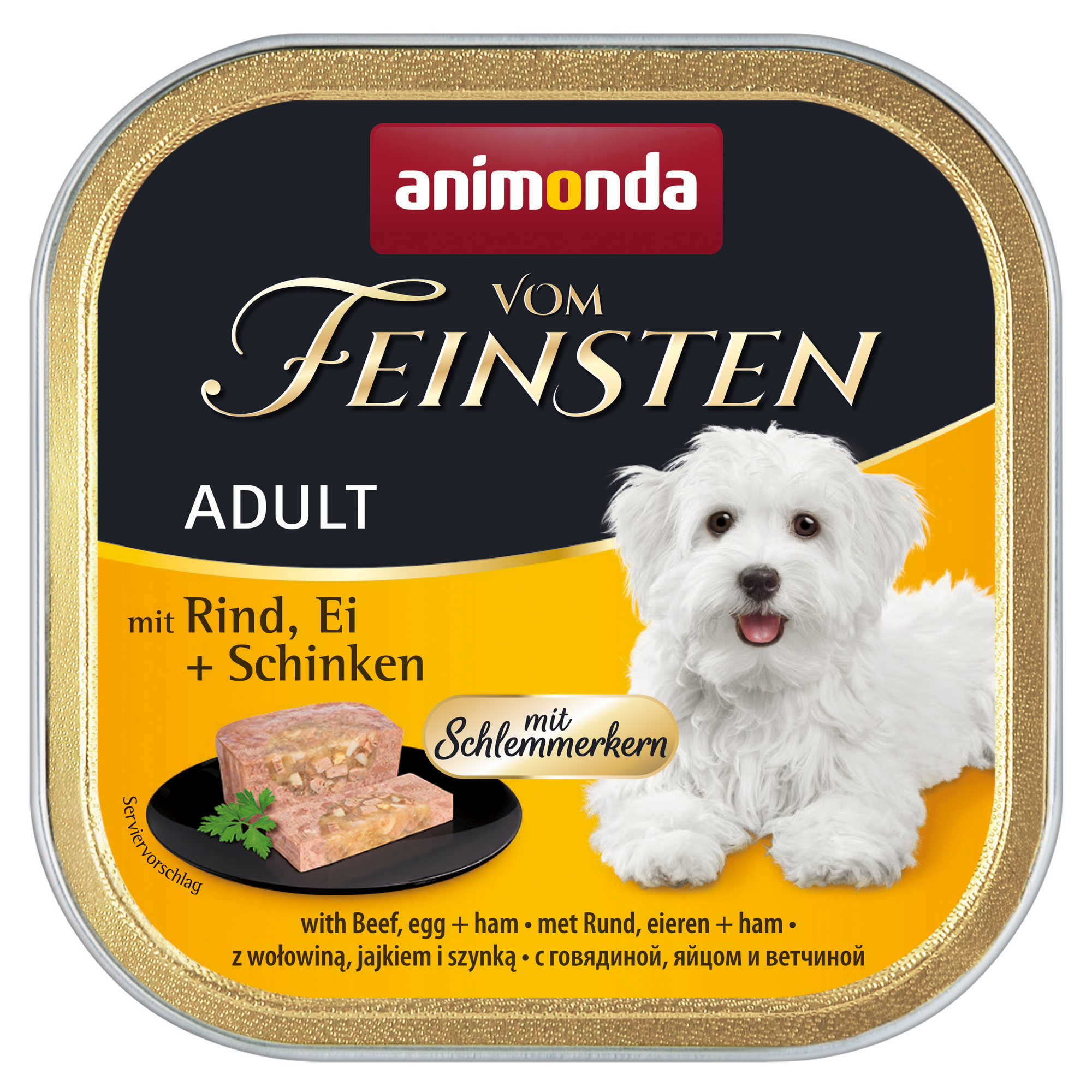 Hundefutter 'Vom Feinsten' Adult Rind, Ei, Schinken 150 g