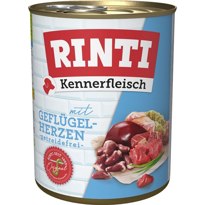 Hundefutter 'Kennerfleisch' mit Geflügelherzen 800 g