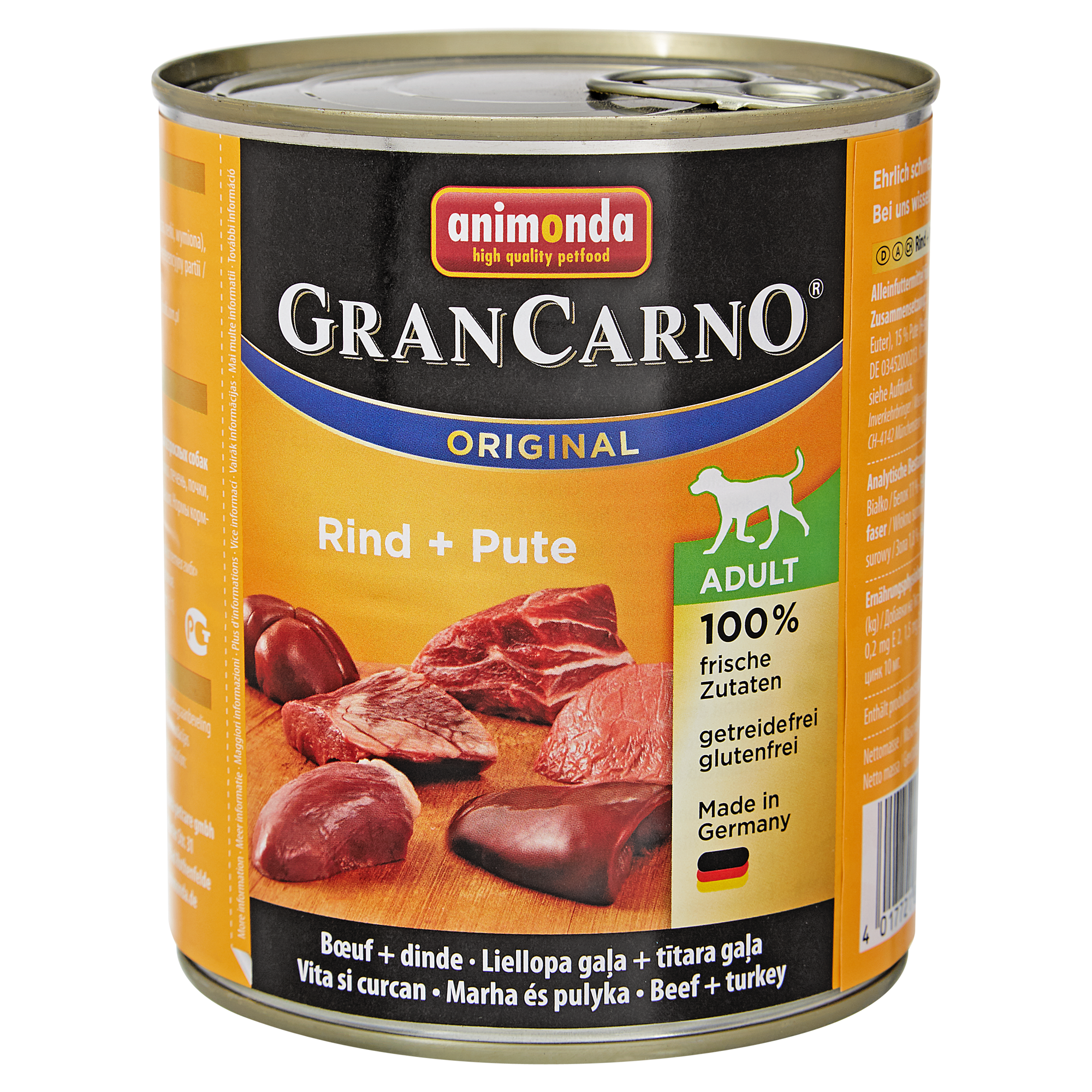 Hundenassfutter "Gran Carno" Original mit Rind/Pute 800 g + product picture