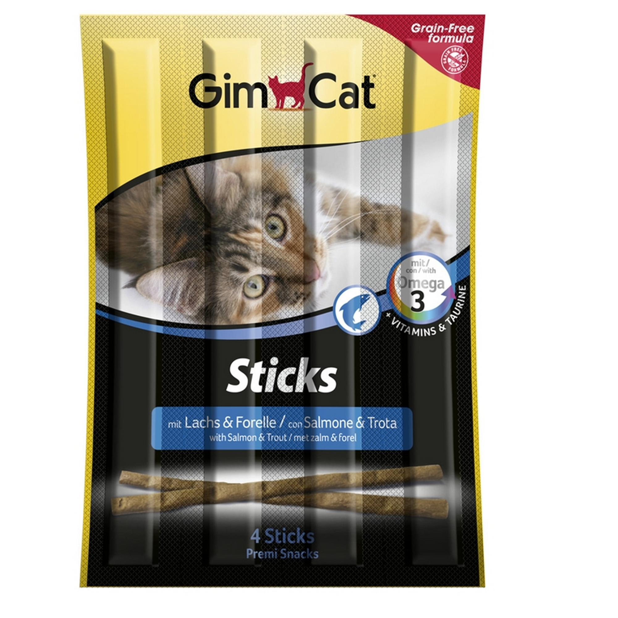Sticks mit Lachs und Forelle für Katzen 4er-Pack