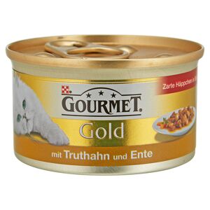 Katzennassfutter "Gourmet Gold" Zarte Häppchen in Sauce Truthahn & Ente 85 g