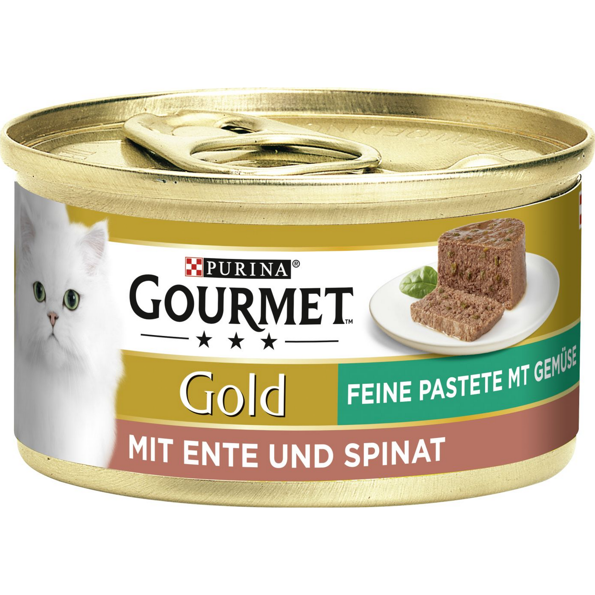 Katzenfutter 'Gourmet Gold Feine Pastete' Ente/Spinat 85 g