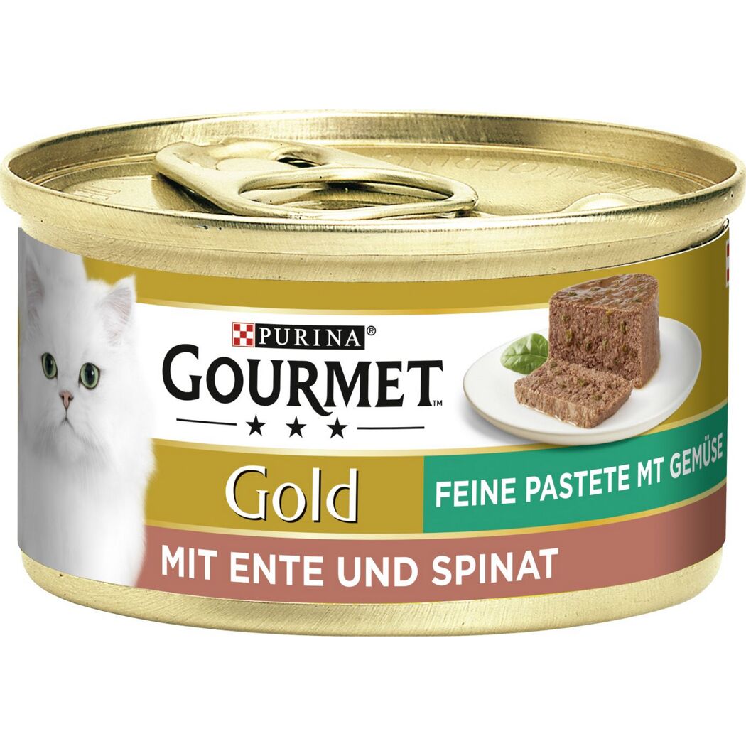 Katzenfutter 'Gourmet Gold Feine Pastete' Ente/Spinat 85 g