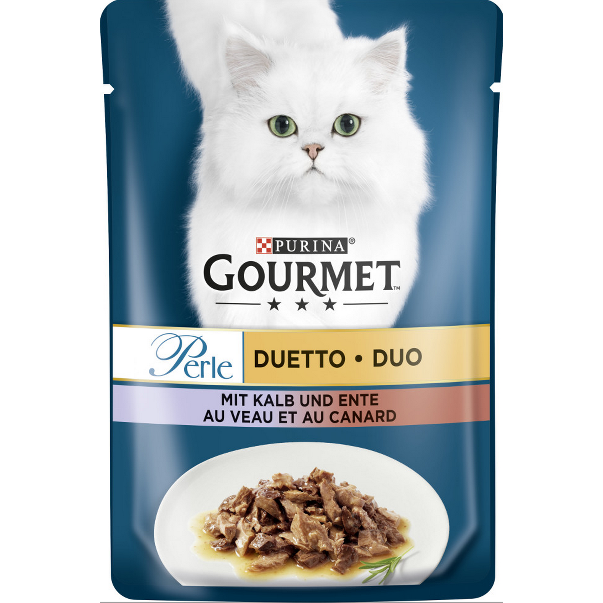 Katzenfutter 'Gourmet Perle Duetto' Kalb/Ente 85 g