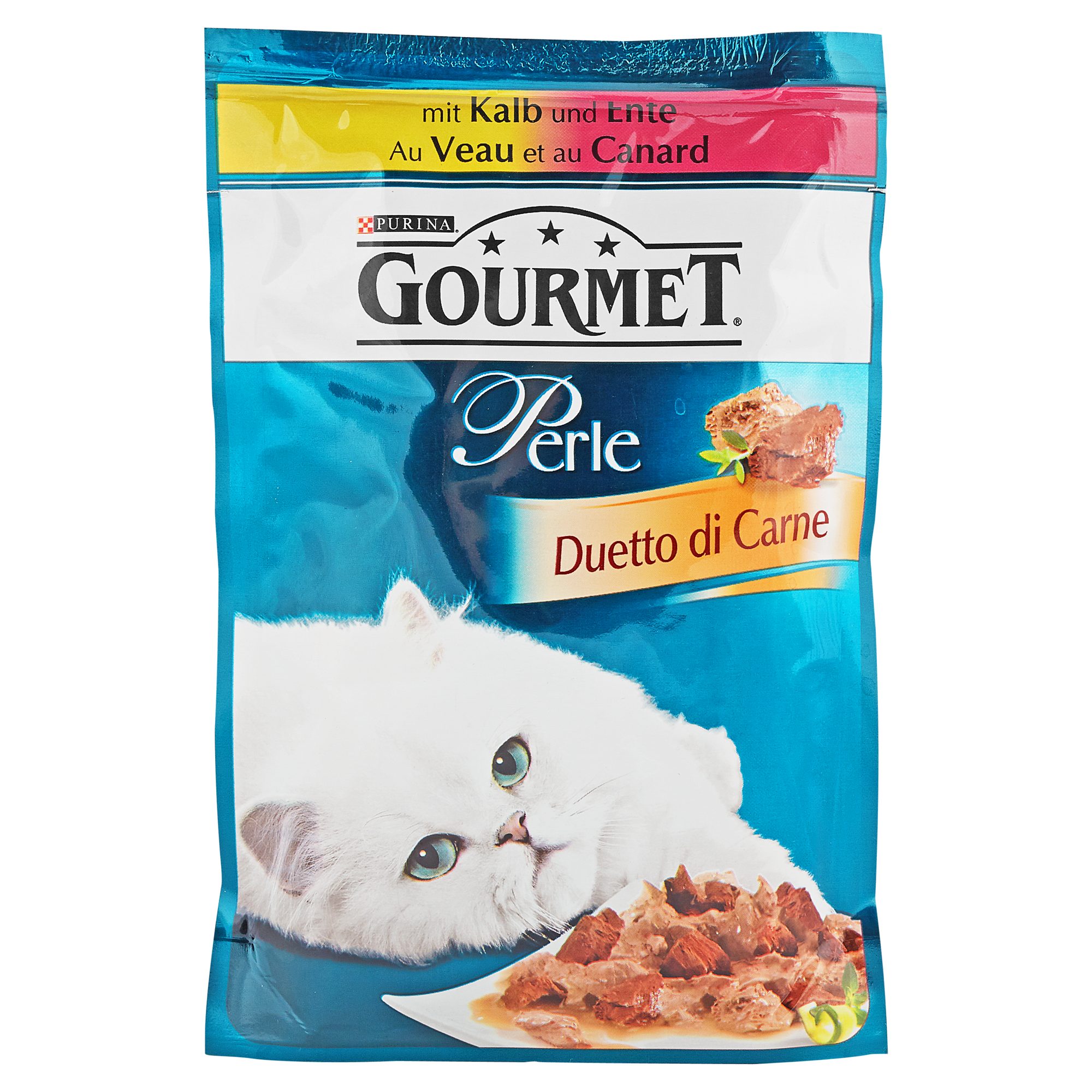 Katzennassfutter "Gourmet Perle" Duetto di Carne Kalb & Ente 85 g + product picture