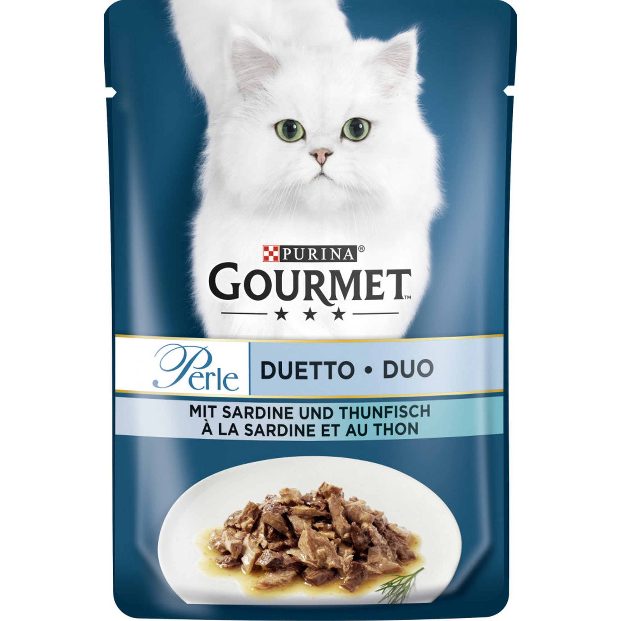 Katzenfutter 'Gourmet Perle Duetto' Sardine/Thunfisch 85 g