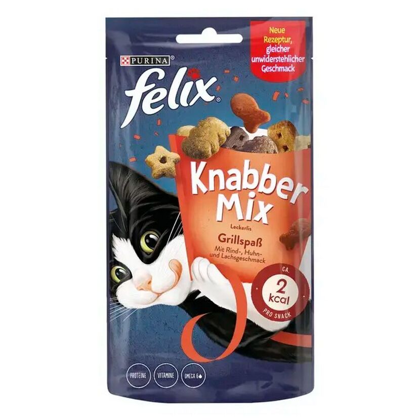 Katzensnack 'KnabberMix' Grillspaß Rind/Huhn/Lachs 60 g
