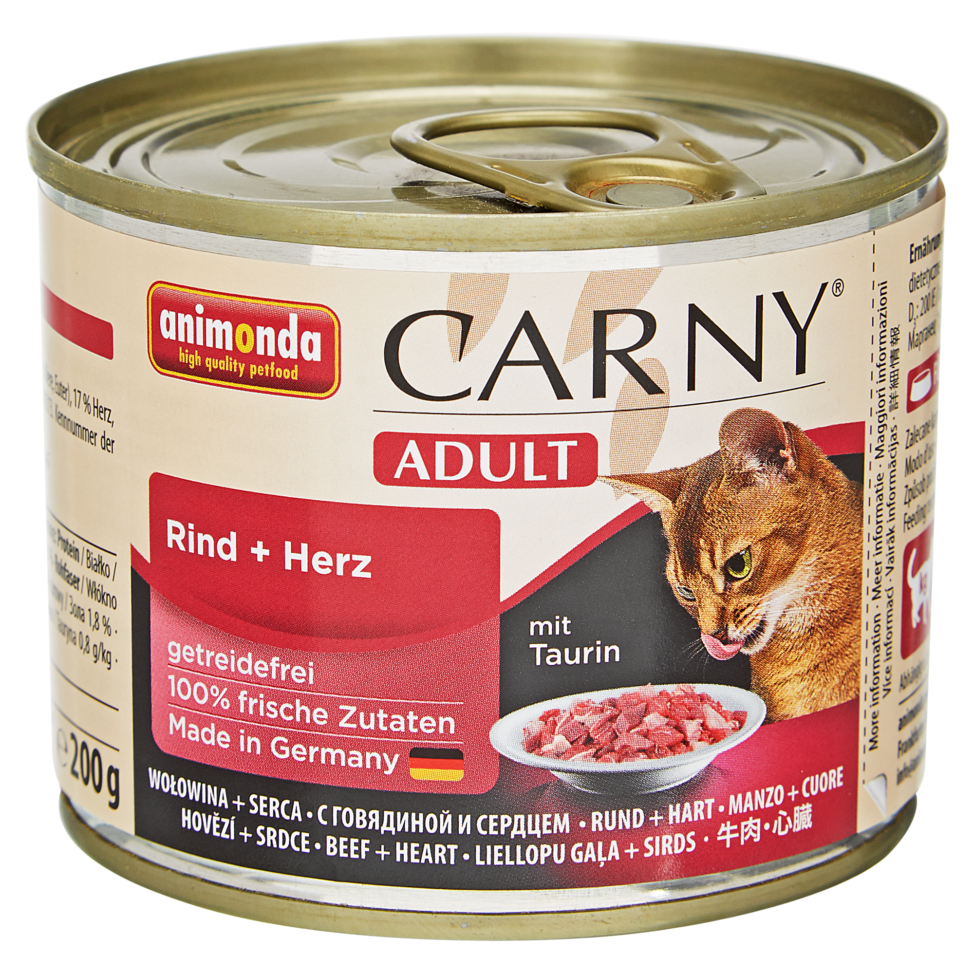 Katzennassfutter "Carny" Adult mit Rind/Herz 200 g + product picture