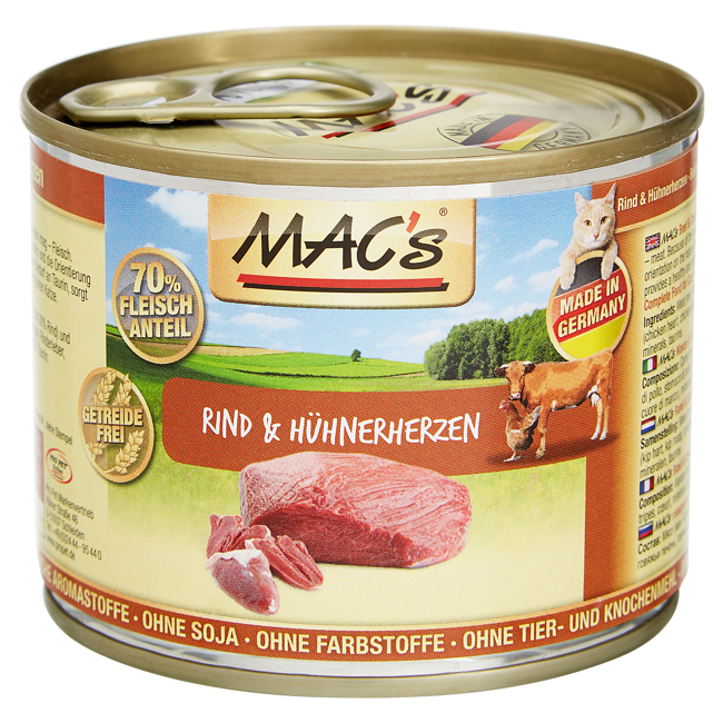 Bild von Katzennassfutter getreidefrei Rind/Hühnerherzen 200 g