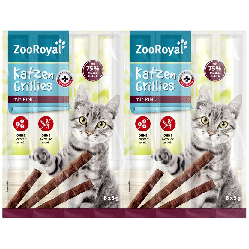 Katzensnack 'Katzen-Grillies mit Rind' 8  x 5 g