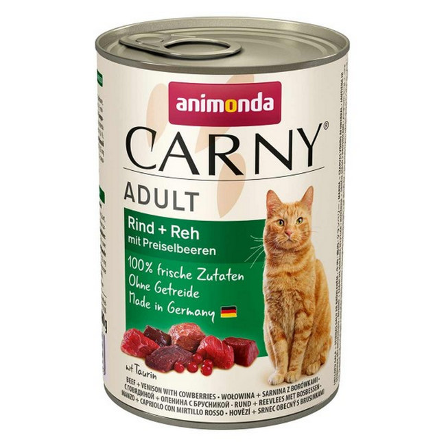 Bild von Katzennassfutter 'Carny' Adult Rind und Reh mit Preiselbeeren 400 g