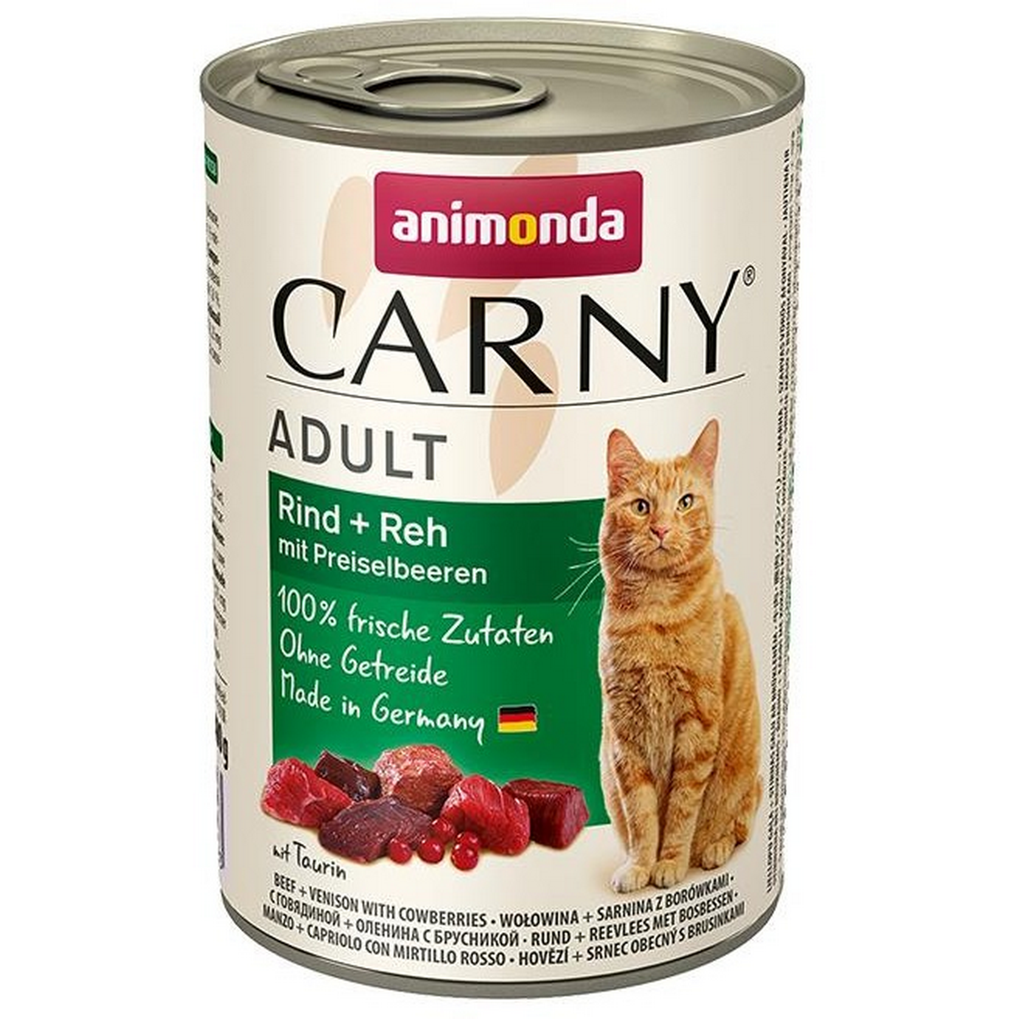 Katzenfutter 'Carny' Adult Rind, Reh, Preiselbeere 400 g