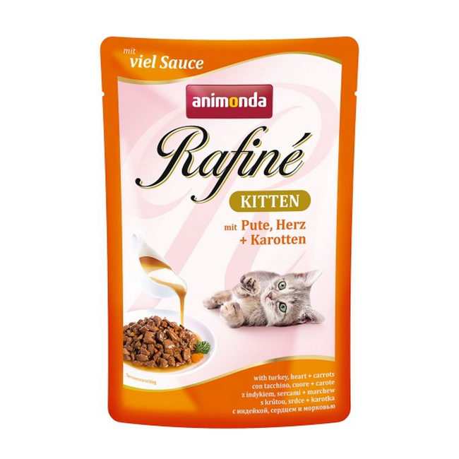Bild von Katzennassfutter 'Rafiné' Kitten mit Pute, Herz & Karotten 100 g