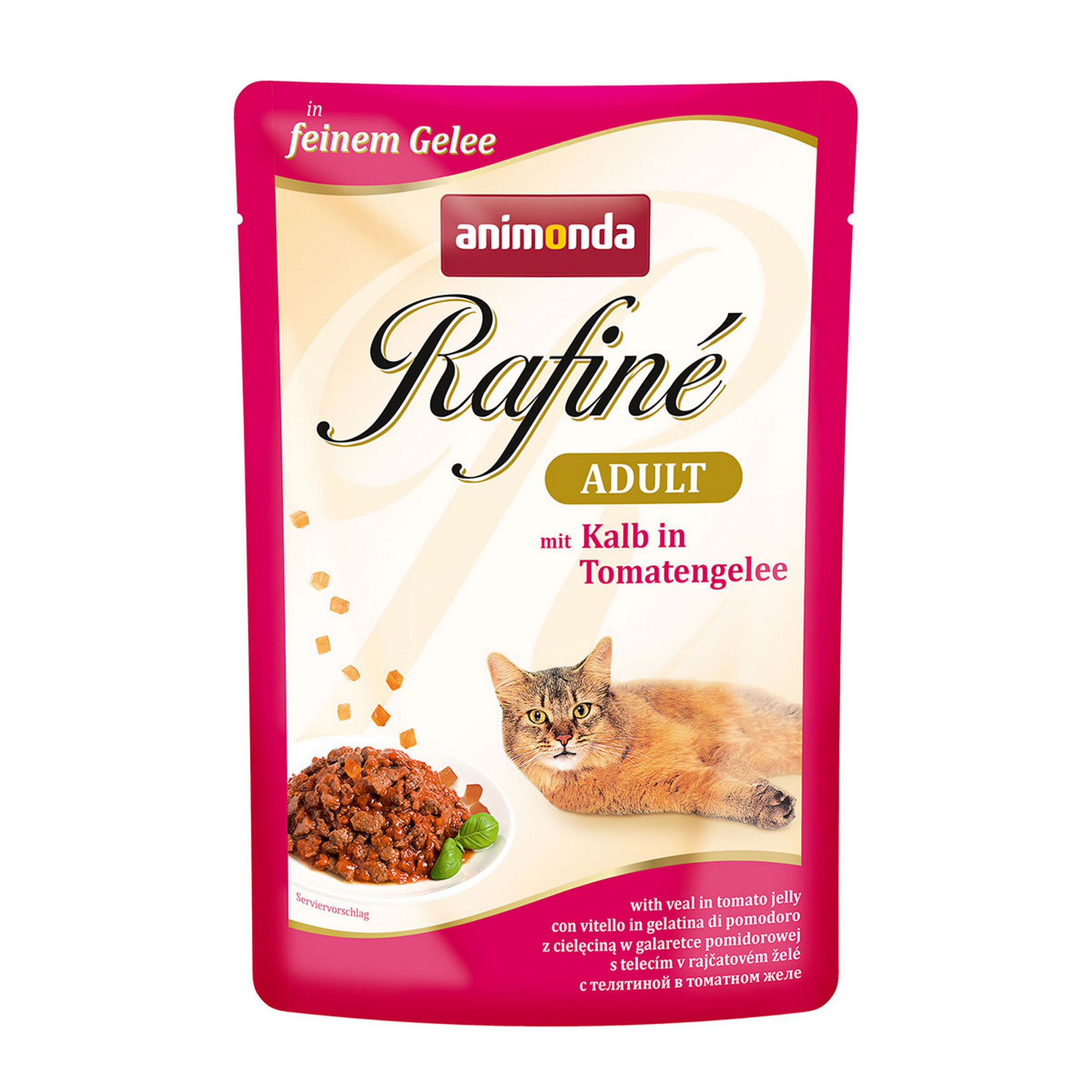 Katzennassfutter 'Rafiné' Adult, mit Kalb in Tomatengelee, 100 g + product picture