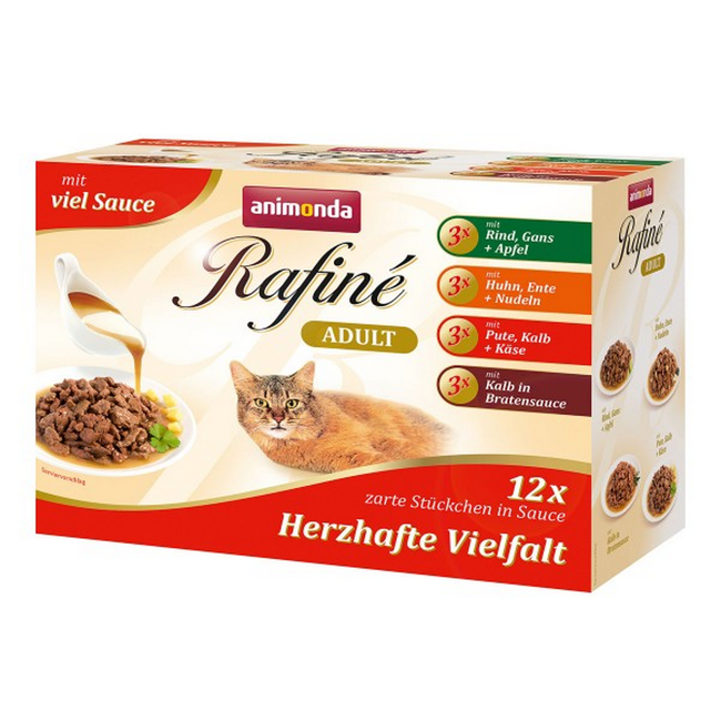 Bild von Katzennassfutter 'Rafiné' Adult herzhafte Vielfalt in Sauce 12 x 100 g