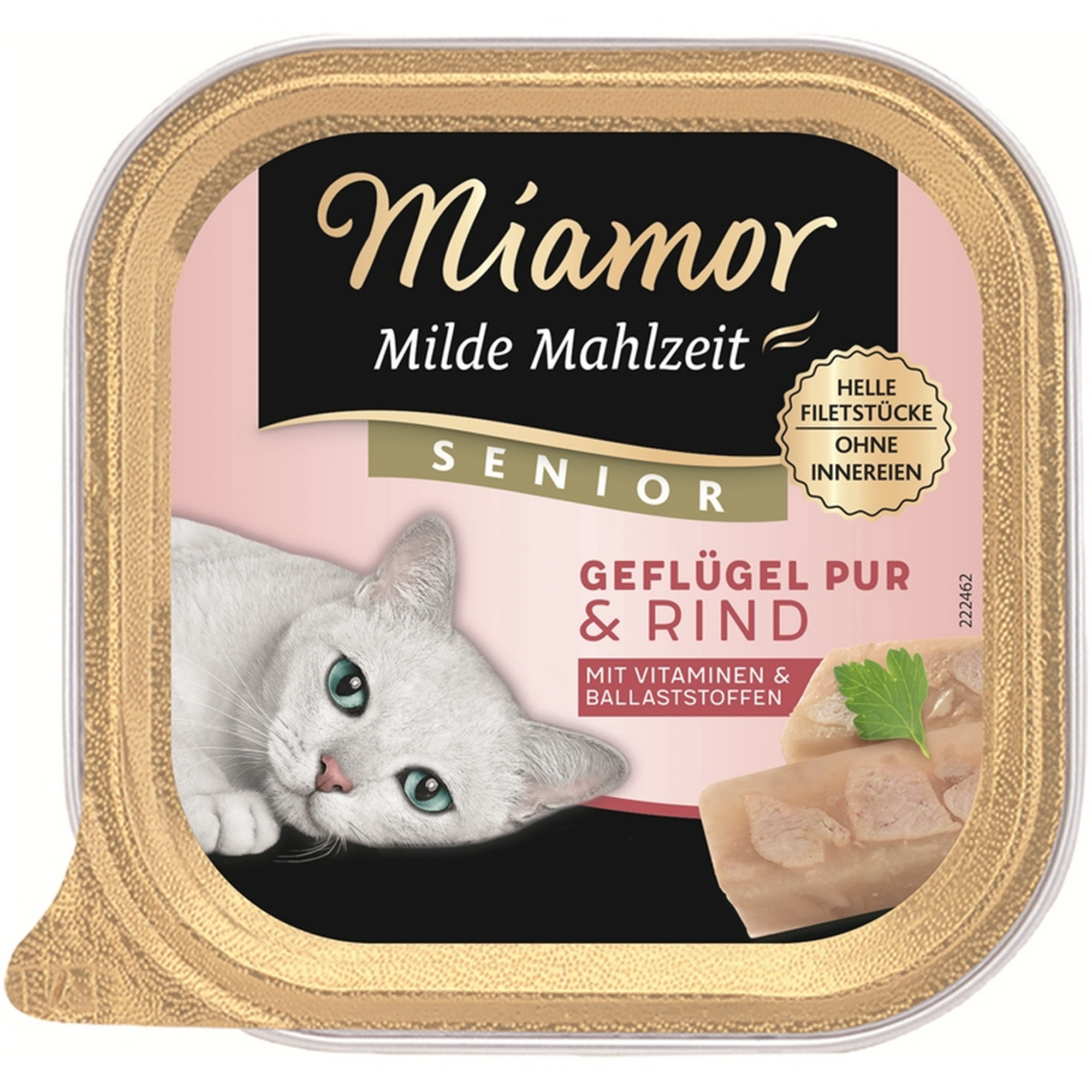Katzenfutter 'Milde Mahlzeit' Senior Geflügel Pur und Rind 100 g