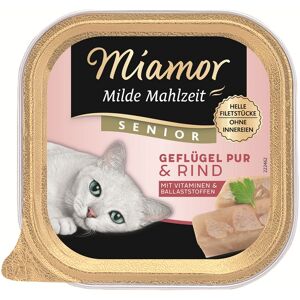 Katzenfutter 'Milde Mahlzeit' Senior Geflügel Pur und Rind 100 g