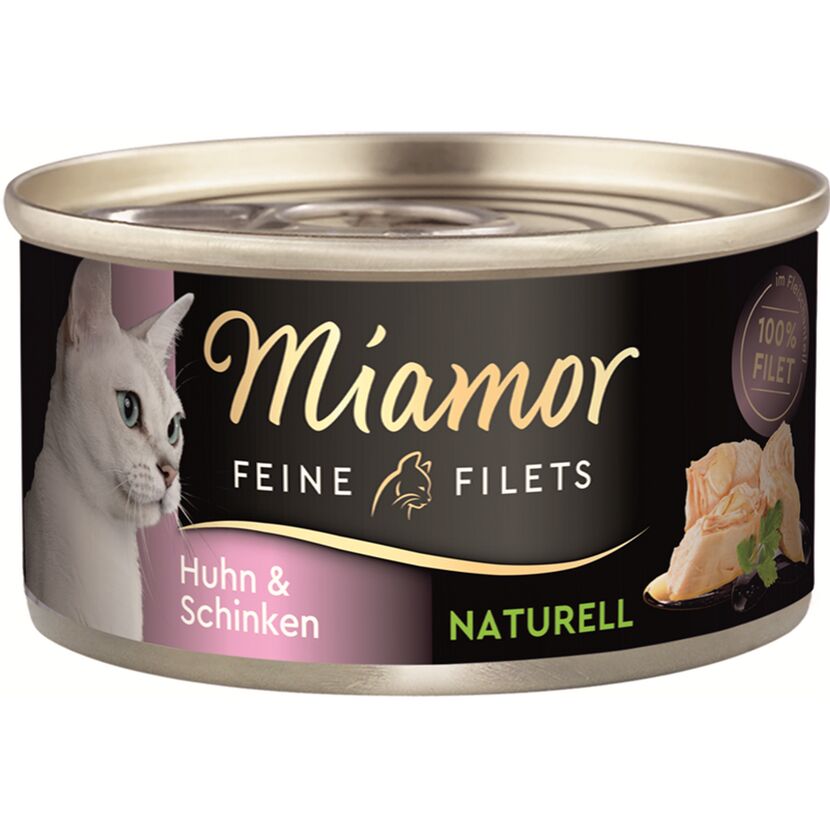 Katzennassfutter 'Feine Filets' Huhn & Schinken Naturell Adult 80 g