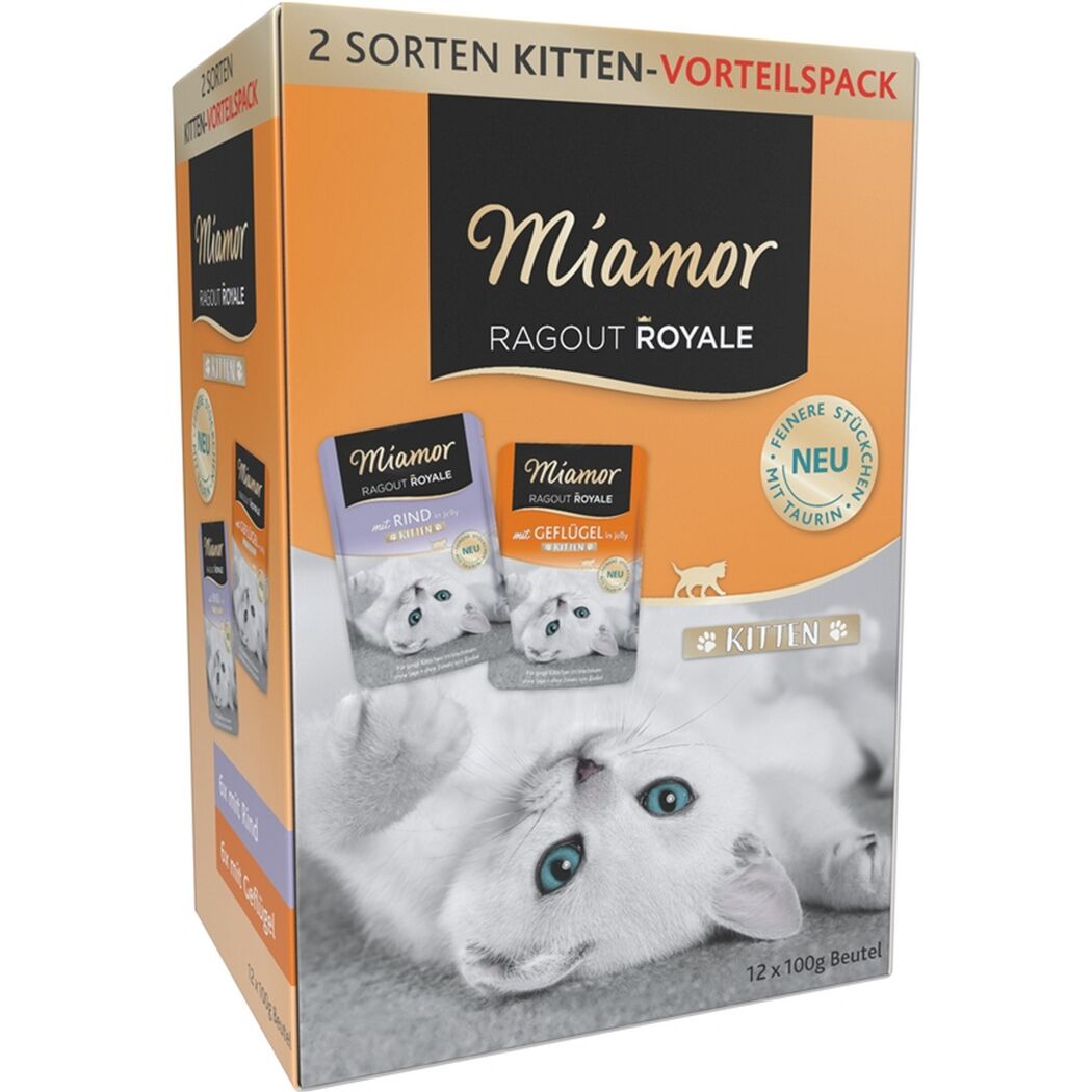 Katzennassfutter 'Ragout Royal' Multipack in Jelly mit Rind & Geflügel Kitten 12 x 100 g