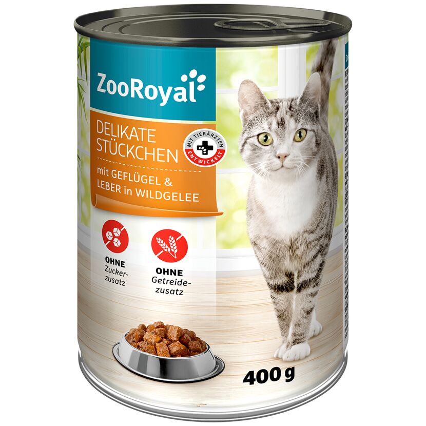 Katzensnack 'Delikate Stückchen Geflügel  &  Leber' 400 g