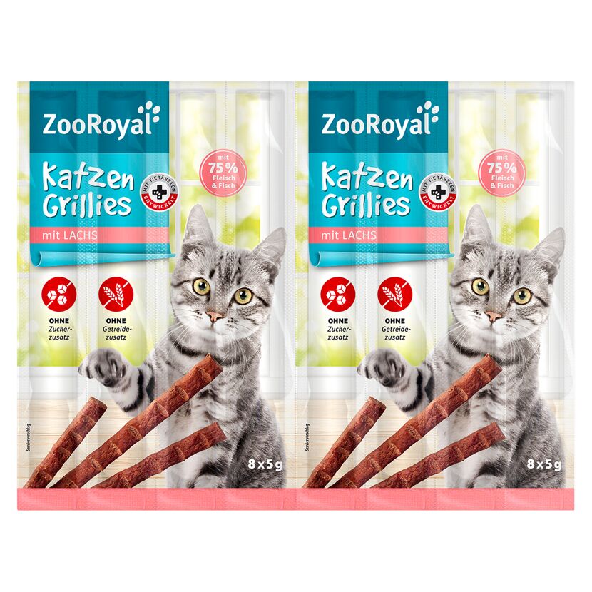 Katzensnack 'Katzen-Grillies mit Lachs' 8 x 5 g