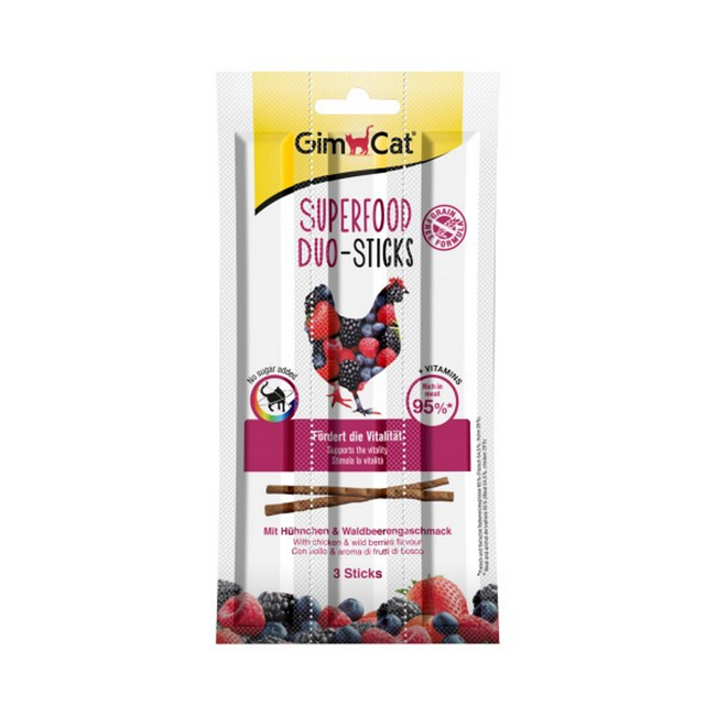 Bild von Katzensnack 'Superfood DuoSticks' mit Hühnchen & Waldbeeren 3 Sticks