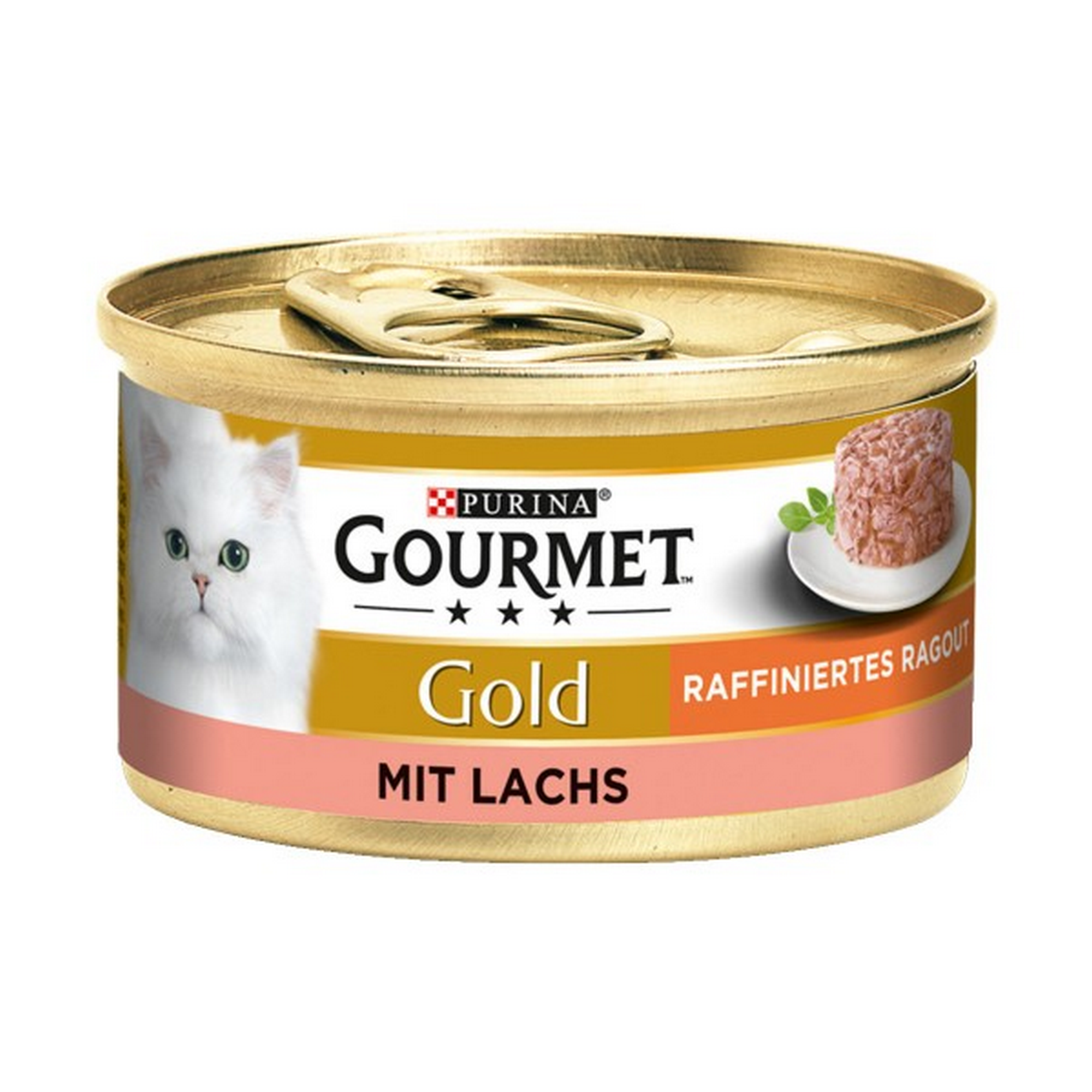 Katzennassfutter 'Gold' raffiniertes Ragout mit Lachs 85 g + product picture