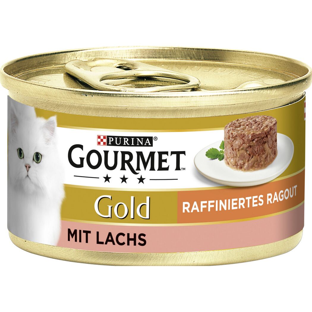 Katzenfutter 'Gourmet Gold Raffiniertes Ragout' Lachs 85 g
