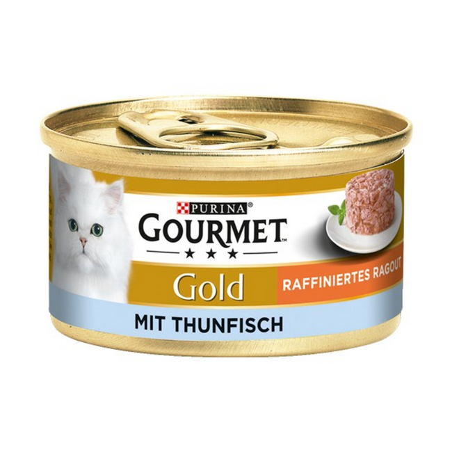 Bild von Katzennassfutter 'Gold' raffiniertes Ragout mit Thunfisch 85 g