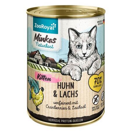 2. Bild von Katzennassfutter Kitten Huhn und Lachs mit Cranberries und Lachsöl 400 g
