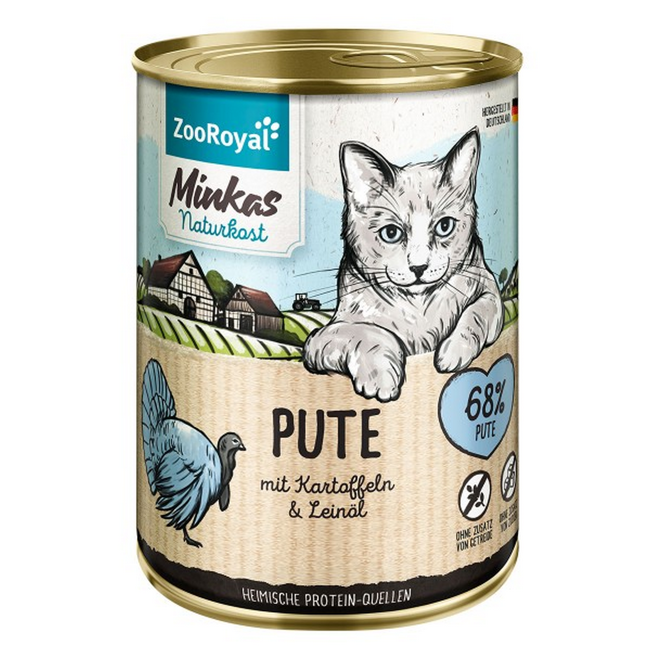 Bild von Katzennassfutter Adult Pute mit Kartoffeln und Leinöl 400 g