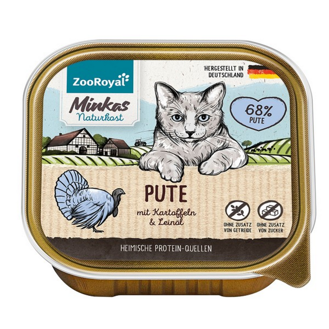 Bild von Katzennassfutter Adult Pute mit Kartoffeln und Leinöl 100 g