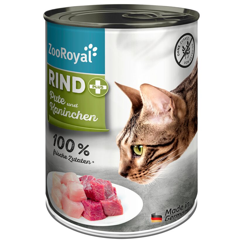 Katzennassfutter 'Rind + Pute  &  Kaninchen' 400 g