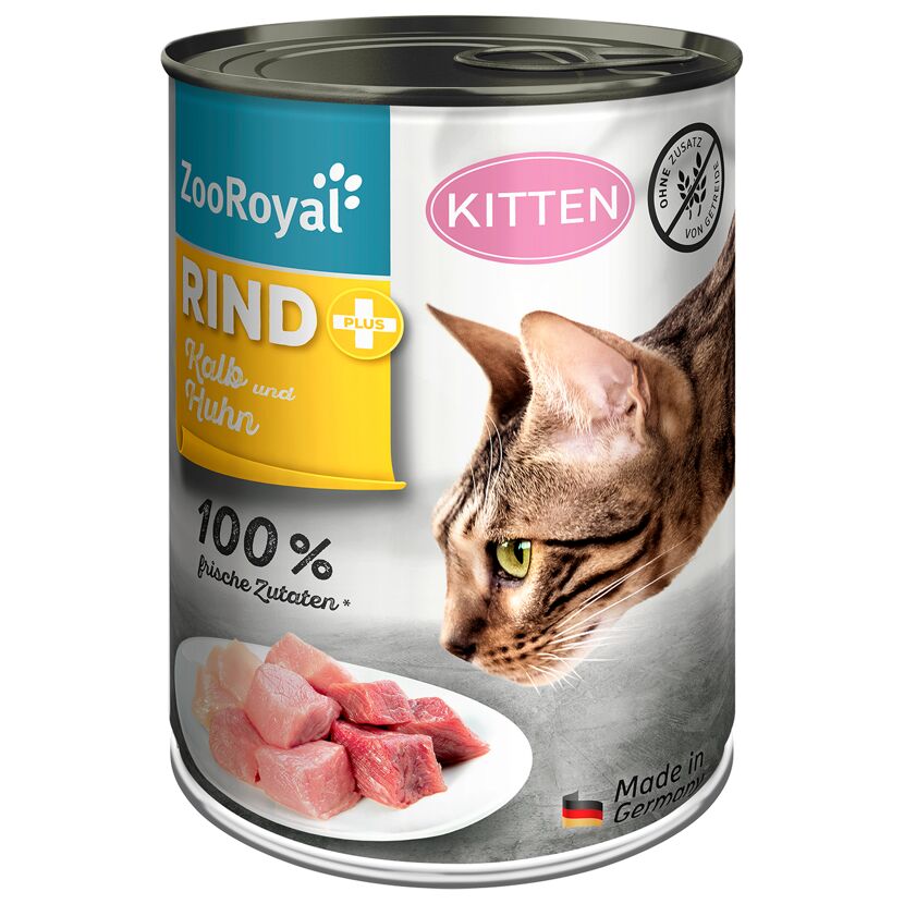 Katzennassfutter 'Kitten Rind + Kalb  &  Huhn' 400 g